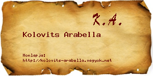 Kolovits Arabella névjegykártya